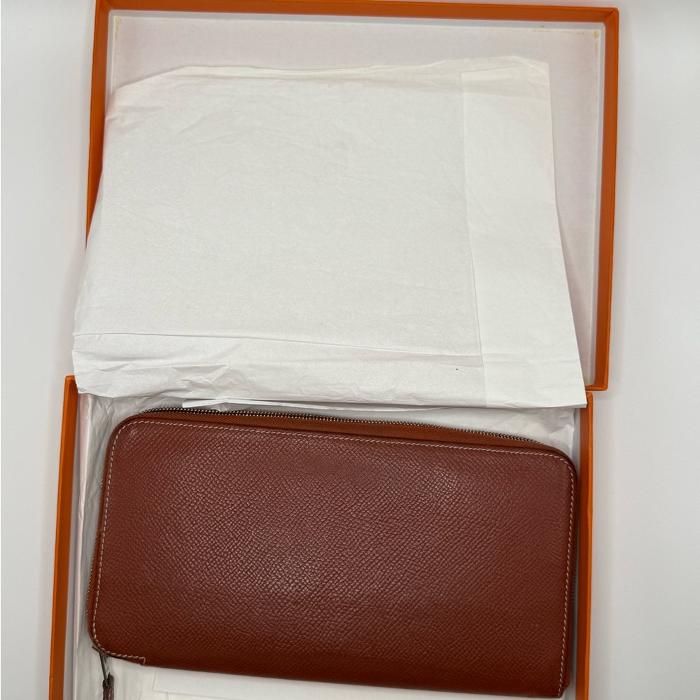 Hermés Silk’In Classique Brick Red Epsom Leather Zip Long Wallet